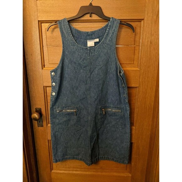 CJ Banks Size M Jean Denim Dress Medium Blue Modest Christopher - Picture 1 of 7